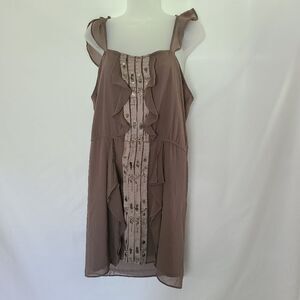 LuPruia 100% silk Embellished Dress sz M‎